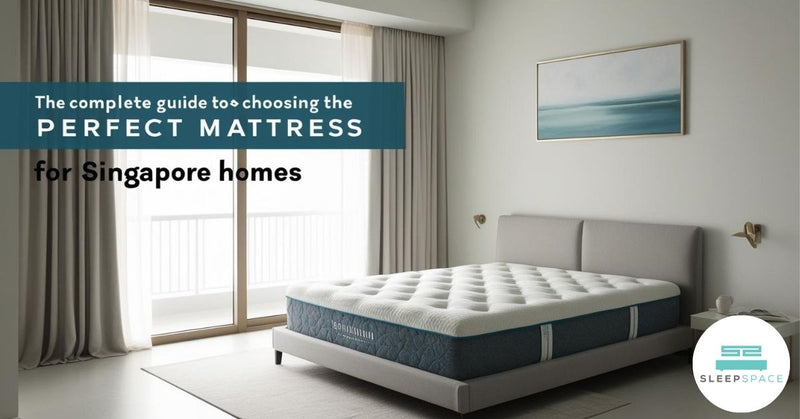 Latex hybrid mattress in Singapore HDB bedroom showing cooling airflow technology for tropical climate