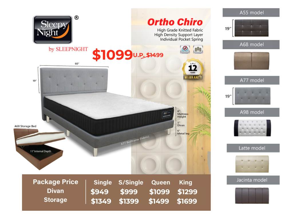 Sleepy Night Ortho Chiro Pocket Spring Mattress + Bed Bundle