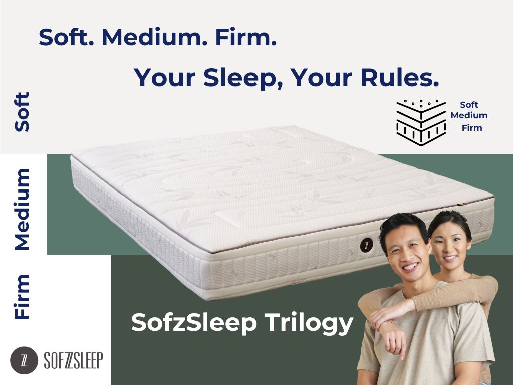 SofzSleep Trilogy Triple Firmness Natural Latex Mattress (24 cm)