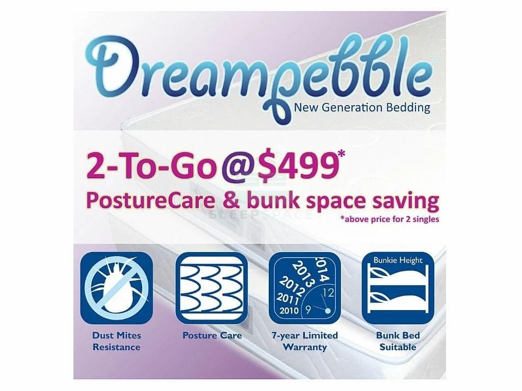 Dreampebble 2-To-Go Posture Care Spring Mattress (6.5″) - Perfect for bunk beds-Dreampebble-Sleep Space