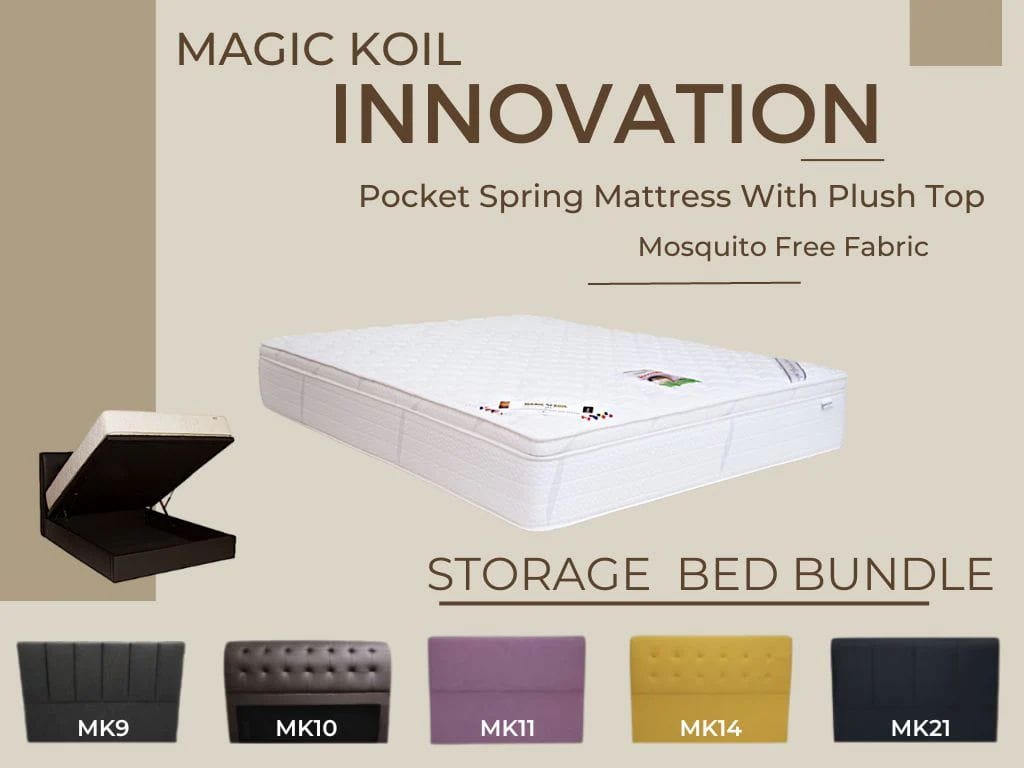 Magic Koil Innovation Pocket Spring Mattress with Storage Bed Bundle-Magic Koil-Sleep Space