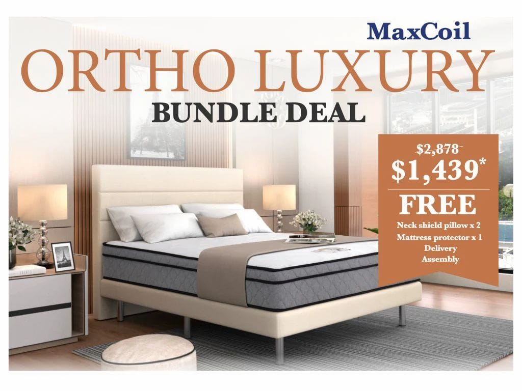 MaxCoil Ortho Luxury Pocketed Spring Mattress & Bed Bundle-Maxcoil-Sleep Space