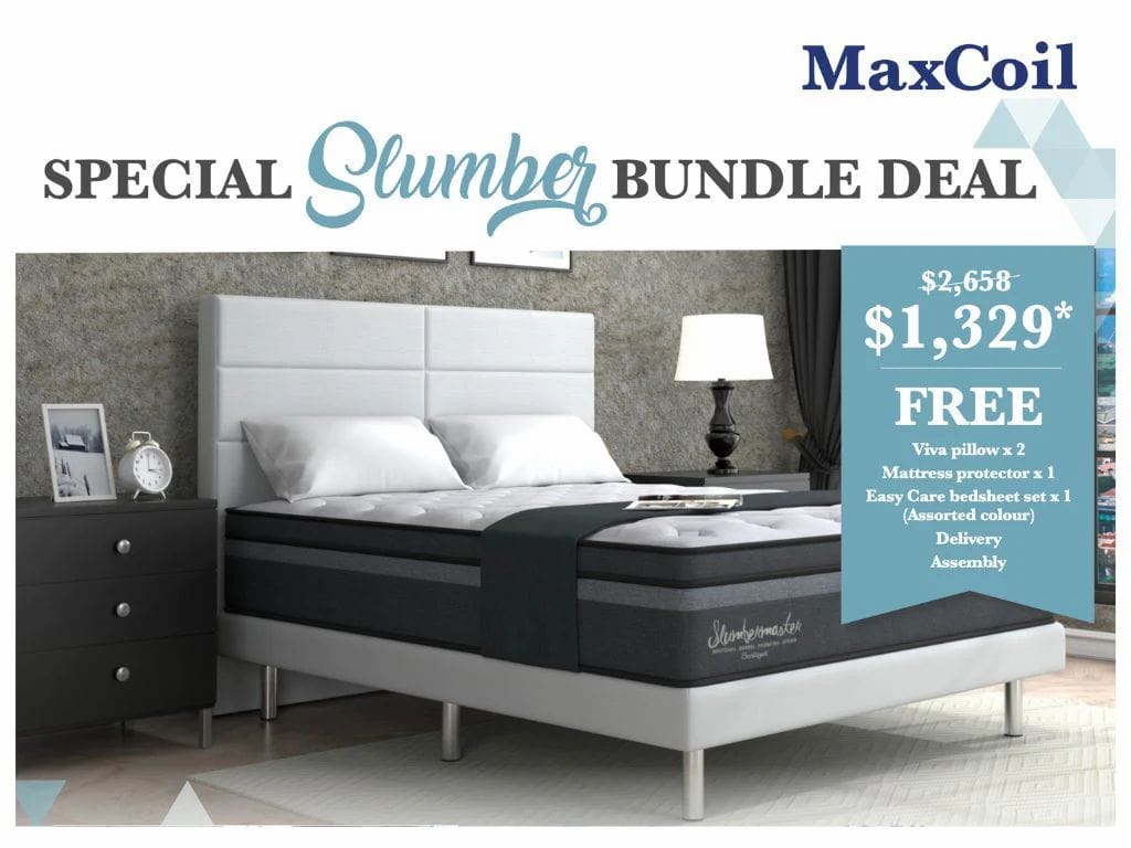 MaxCoil Slumbermaster Pocketed Spring Mattress & Bed Bundle-Maxcoil-Sleep Space