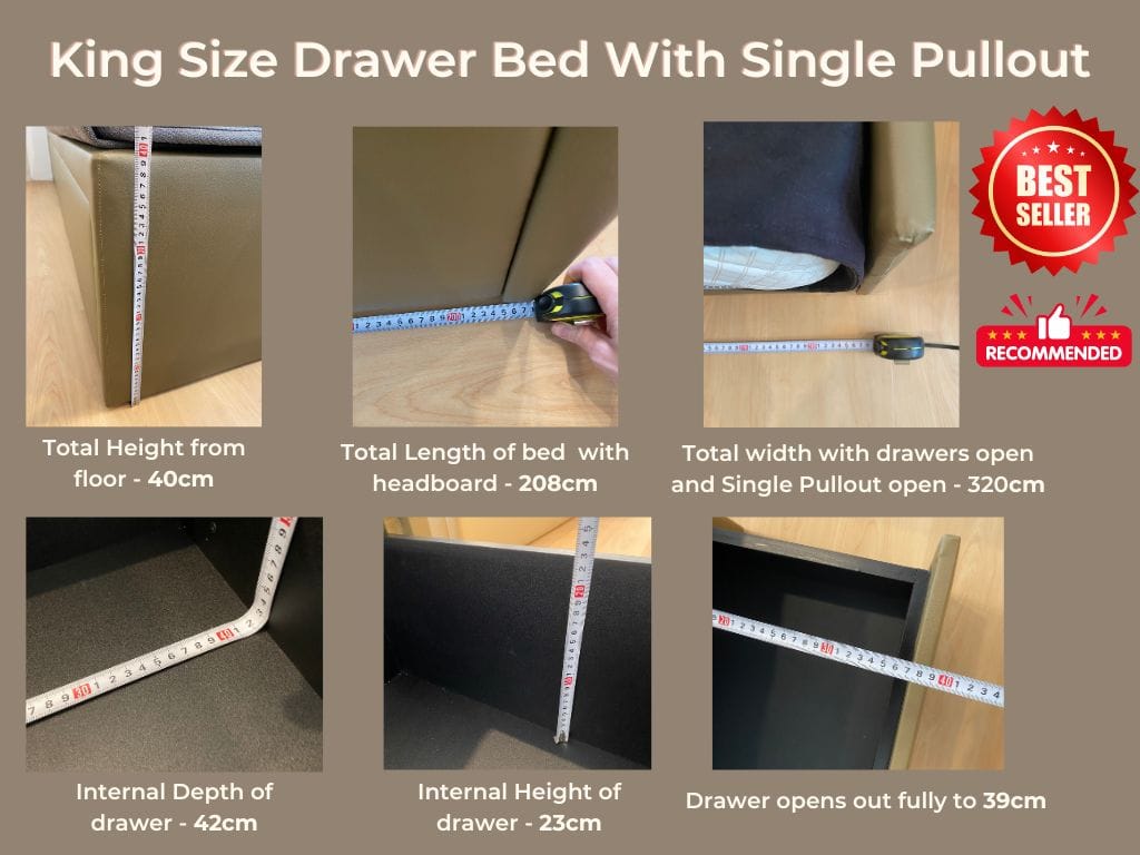 Sleepy Night King Size Drawer Bed with Single Pullout – BEST SELLER!-Sleepy Night-Sleep Space