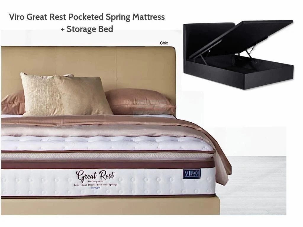 Great Rest Pocketed Spring Mattress + Storage Bed Bundle Promo-Viro-Sleep Space
