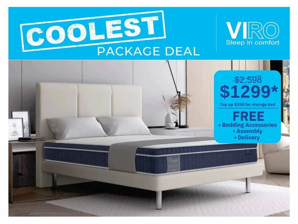 Viro iCool Comfort Pocketed Spring Mattress + Bed Bundle Promo-Viro-Sleep Space