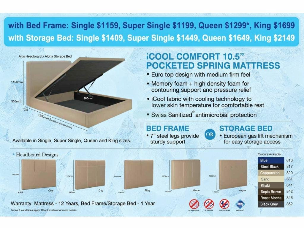 Viro iCool Comfort Pocketed Spring Mattress + Bed Bundle Promo-Viro-Sleep Space