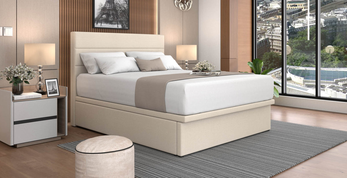 Maxcoil Tulip Slim Headboard Storage Bed-Maxcoil-Sleep Space