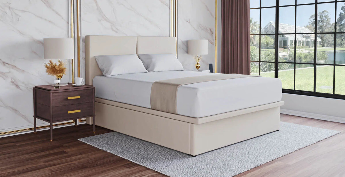 Maxcoil Peony Slim Headboard Storage Bed-Maxcoil-Sleep Space