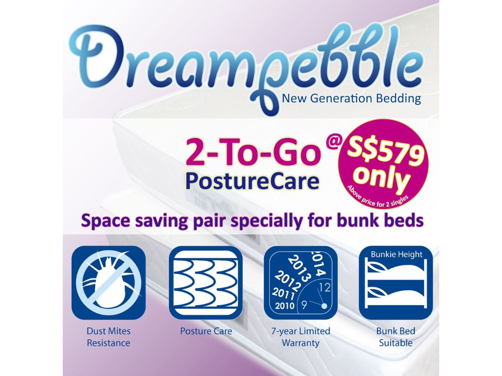 Dreampebble 2-To-Go Posture Care Spring Mattress (6.5″) - Perfect for bunk beds