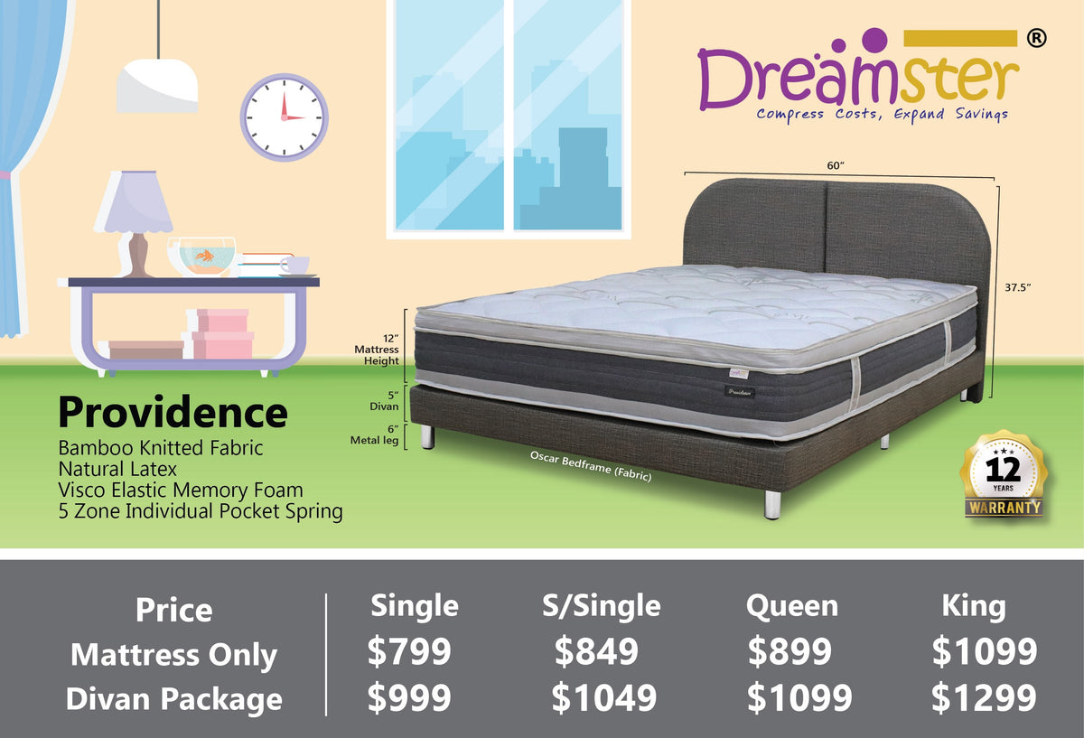 Providence 5 Zone Pocketed Spring Euro Top Mattress + Bed Bundle