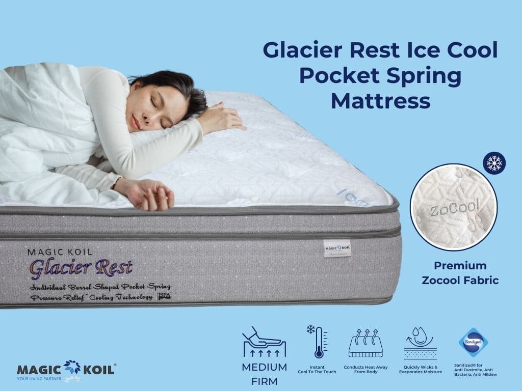 Magic Koil Glacier Rest Ice Cool Pocket Spring Plush Top Mattress