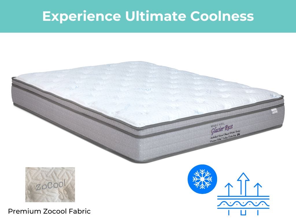 Magic Koil Glacier Rest Ice Cool Pocket Spring Plush Top Mattress - Coolness That Lasts