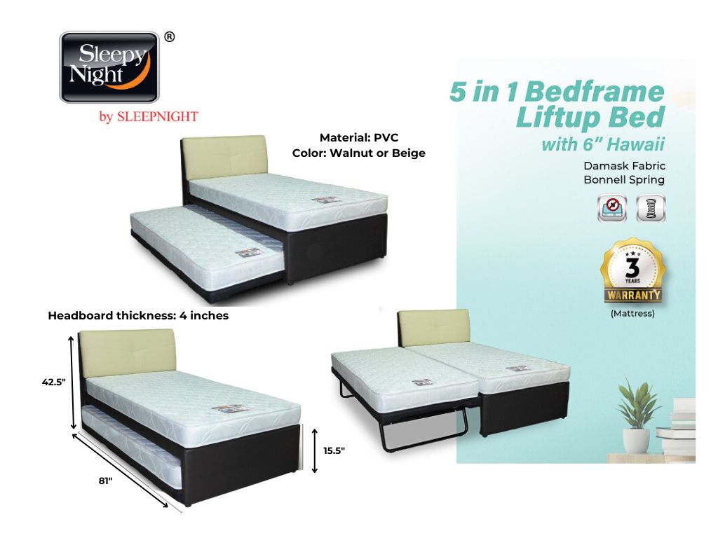 5 in 1 Pullout & Lift Up Bed & Mattress Package (Limited Time Offer!)