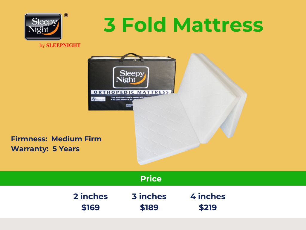 Sleepy Night Foldable Orthopedic Mattress - 2 / 3 /4 inch