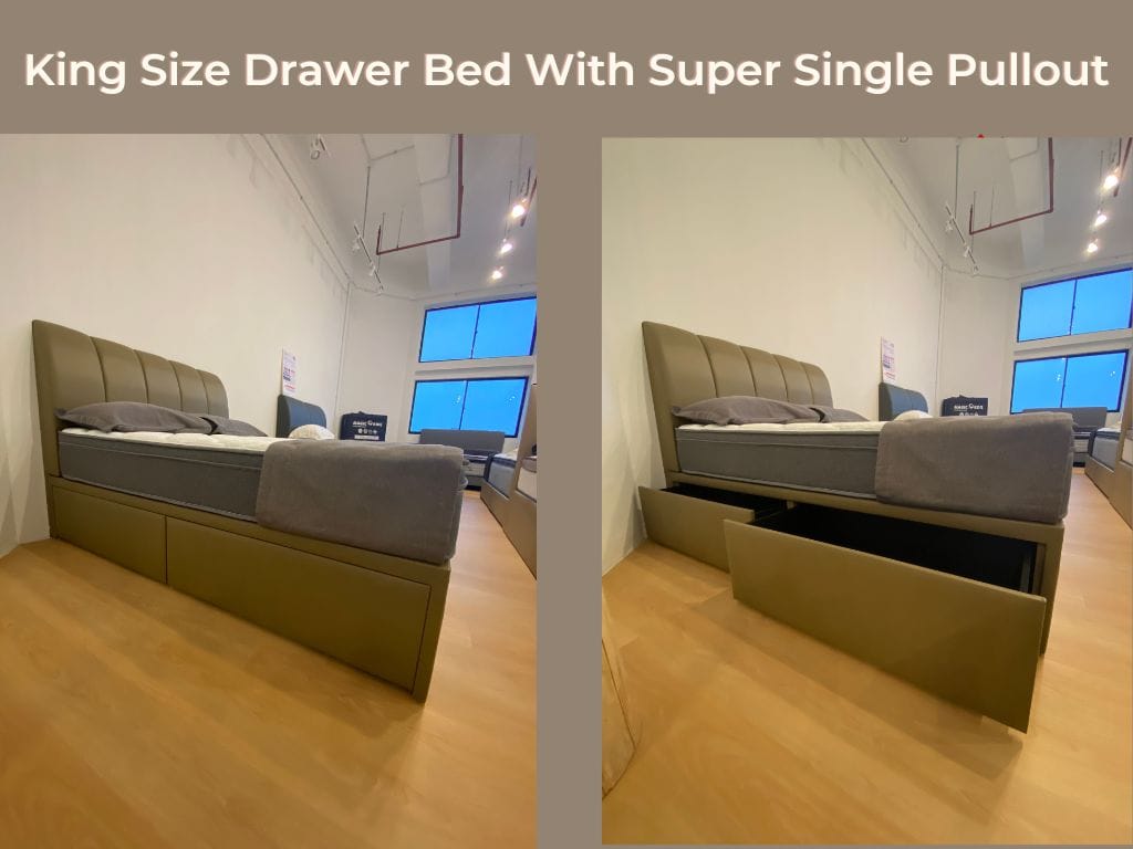 Sleepy Night King Size Drawer Bed with Super Single Pullout – BEST SELLER!-Sleepy Night-Sleep Space