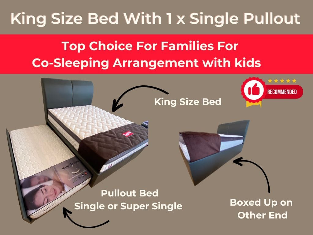 King Size Bed with 1 x Single Pullout – Top Choice For Families Looking For Co-Sleeping Arrangement-Sleepy Night-Sleep Space