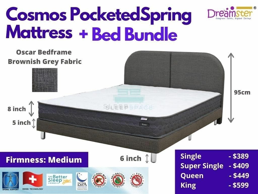 Cosmos Pocketed Spring Mattress + Bed Bundle-Dreamster-Sleep Space