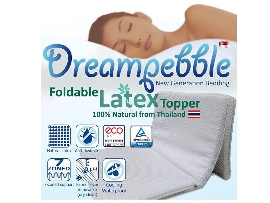 Dreampebble Foldable Natural Latex Topper-Dreampebble-Sleep Space