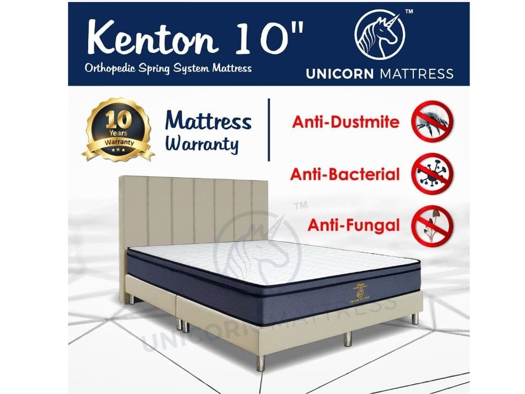 Unicorn Kenton Orthopedic Spring System Mattress (10 inch) with Bed Frame Bundle-Unicorn-Sleep Space
