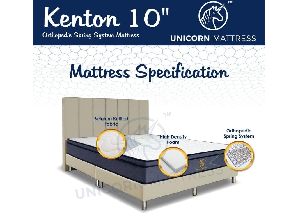 Unicorn Kenton Orthopedic Spring System Mattress (10 inch) with Bed Frame Bundle-Unicorn-Sleep Space