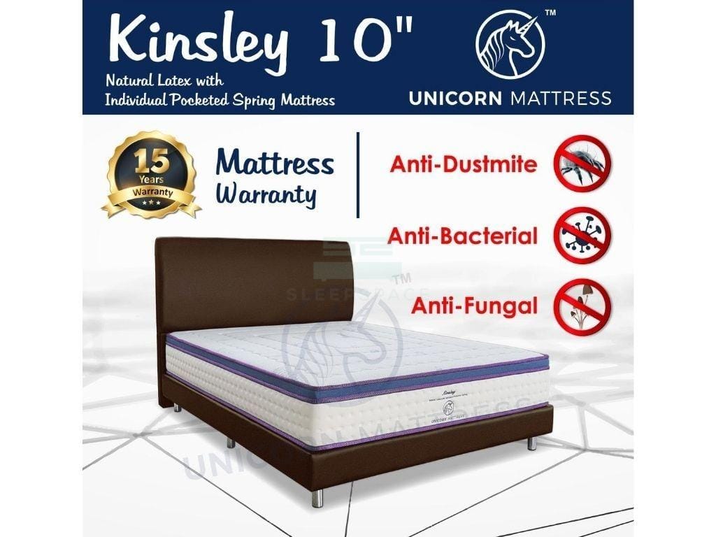 Unicorn Kinsley Natural Latex with Individual Pocketed Spring Mattress (10 inch) with Bed Frame Bundle-Unicorn-Sleep Space