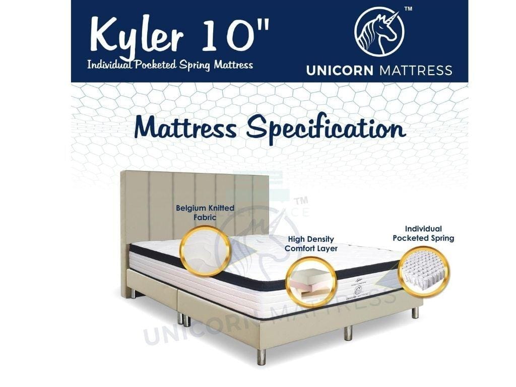 Unicorn Kyler Individual Pocketed Spring Mattress (10 inch)-Unicorn-Sleep Space
