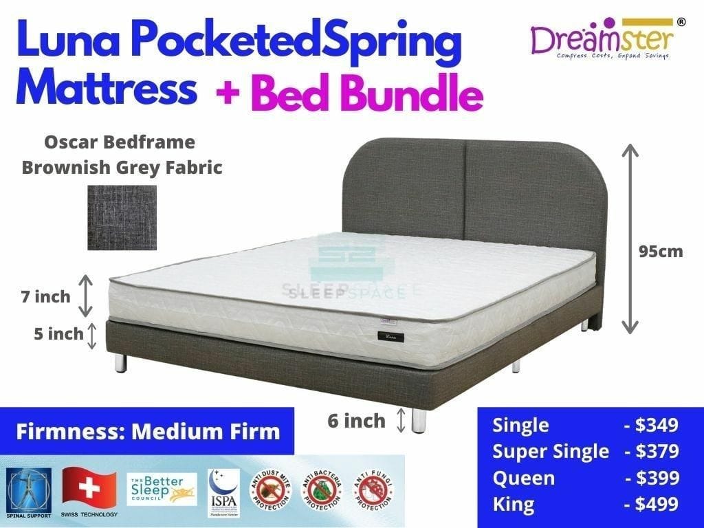 Luna Pocketed Spring Mattress + Bed Bundle-Dreamster-Sleep Space