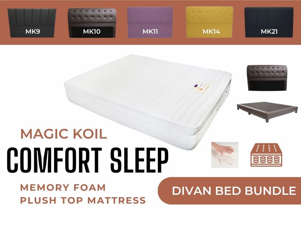 Magic Koil Comfort Sleep Memory Foam Plush Top with Divan Bed Bundle-Magic Koil-Sleep Space