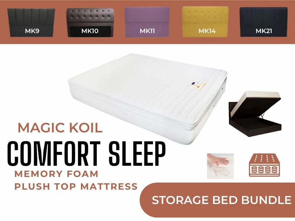 Magic Koil Comfort Sleep Memory Foam Plush Top Mattress with Storage Bed Bundle-Magic Koil-Sleep Space