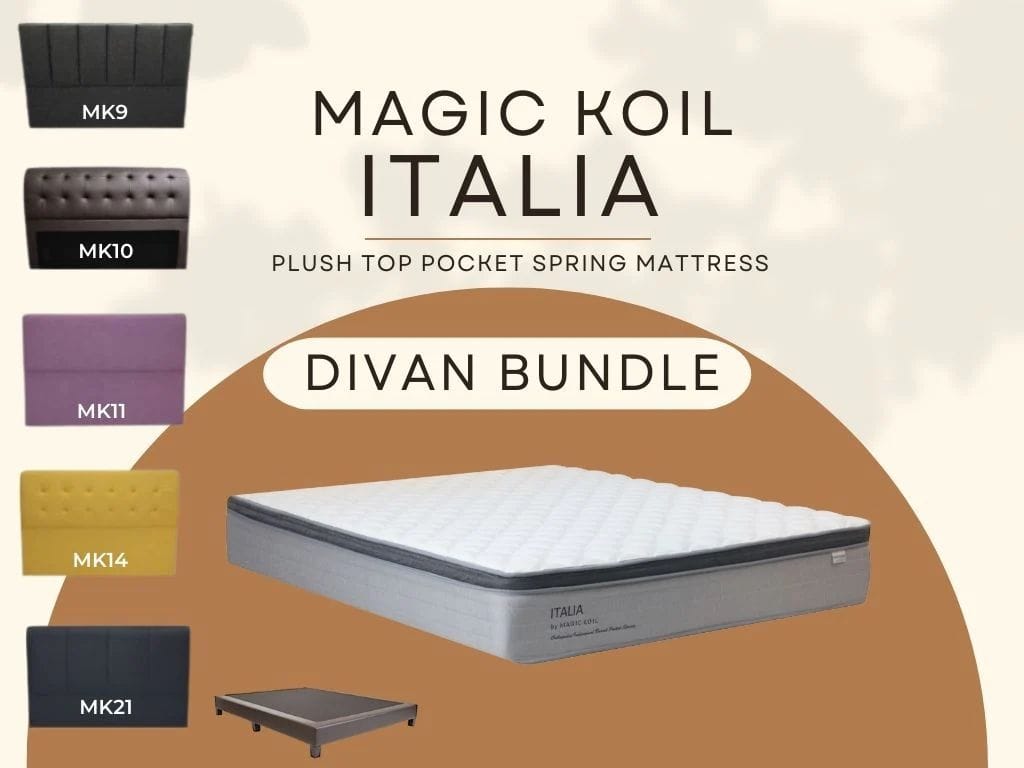 Magic Koil Italia Pocketed Spring Mattress with Divan Bed Bundle-Magic Koil-Sleep Space