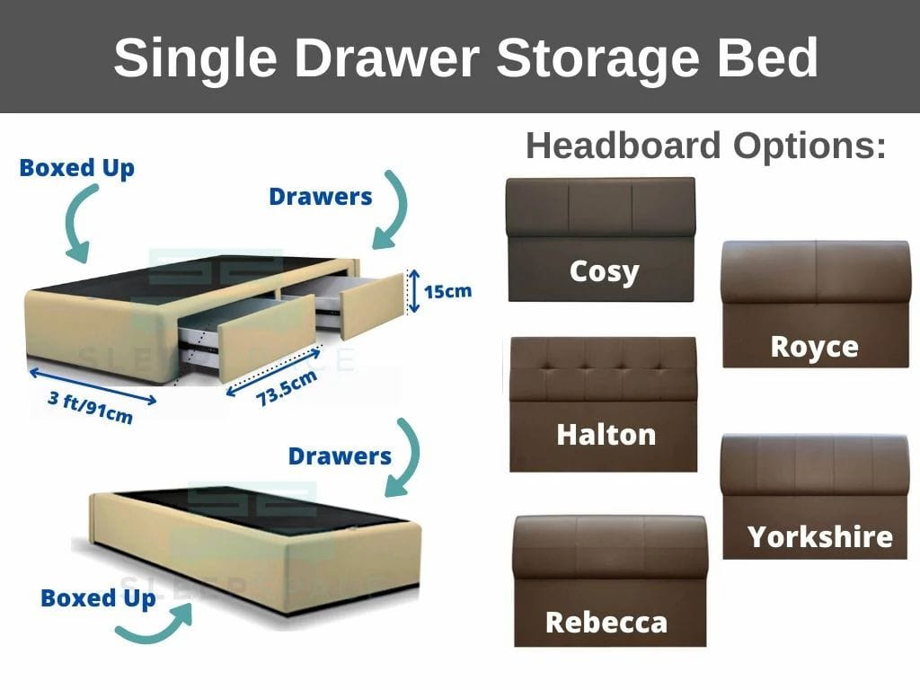 Maxcoil Single Drawer Storage Bed-Maxcoil-Sleep Space