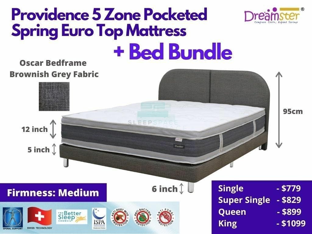 Providence 5 Zone Pocketed Spring Euro Top Mattress + Bed Bundle-Dreamster-Sleep Space