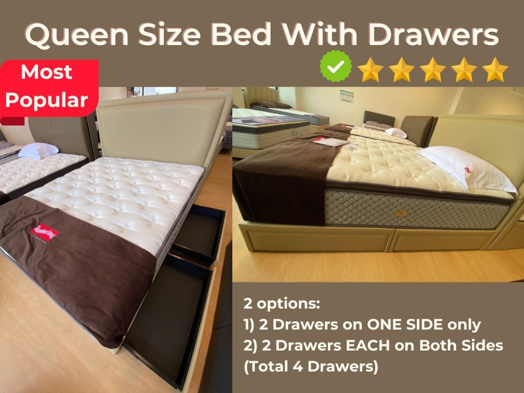 Queen Size Drawer Bed (2 Drawer or 4 Drawer Option) –Top Choice!-Sleepy Night-Sleep Space
