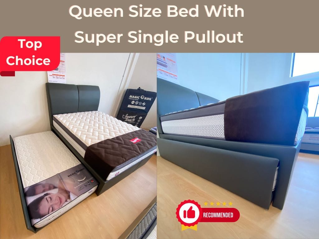 Sleepy Night Queen Size Bed with Super Single Pullout – Top Choice For Families!-Sleepy Night-Sleep Space