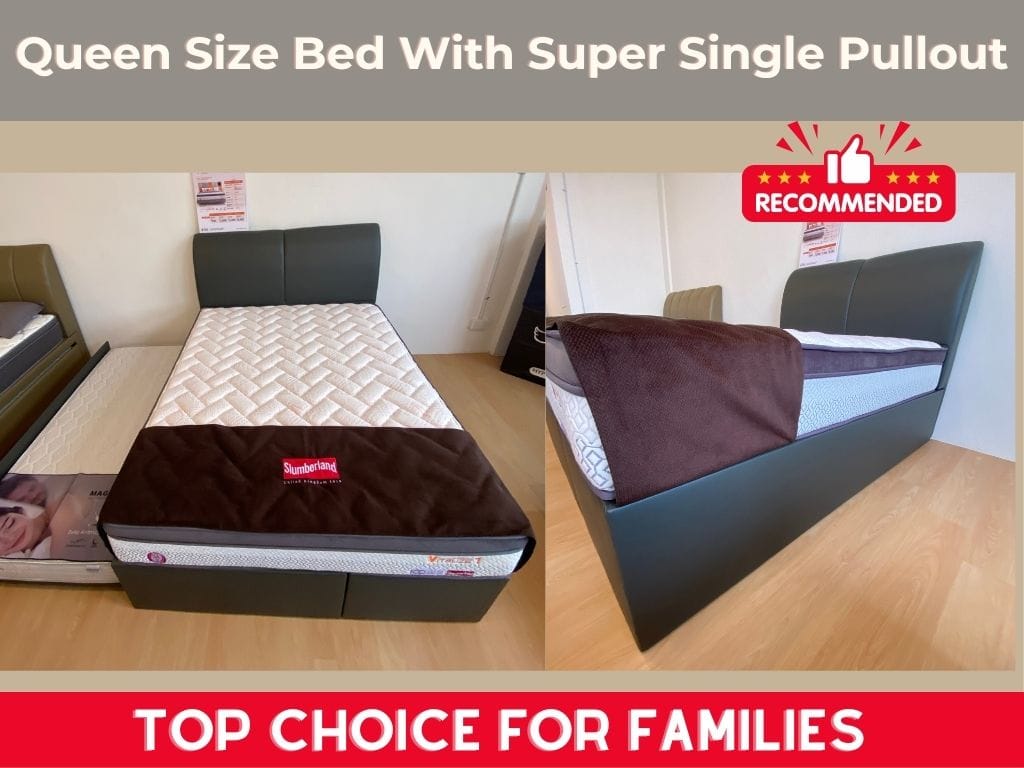 Sleepy Night Queen Size Bed with Super Single Pullout – Top Choice For Families!-Sleepy Night-Sleep Space