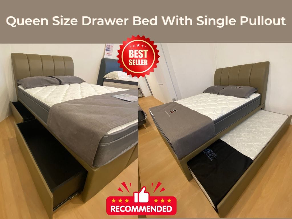 Sleepy Night Queen Size Drawer Bed with Single Pullout – BEST SELLER!-Sleepy Night-Sleep Space