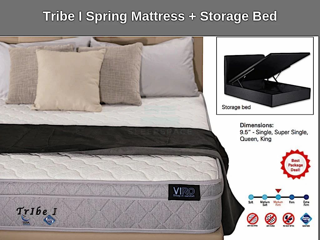 Tribe I Spring Mattress + Storage Bed Bundle Promo-Viro-Sleep Space