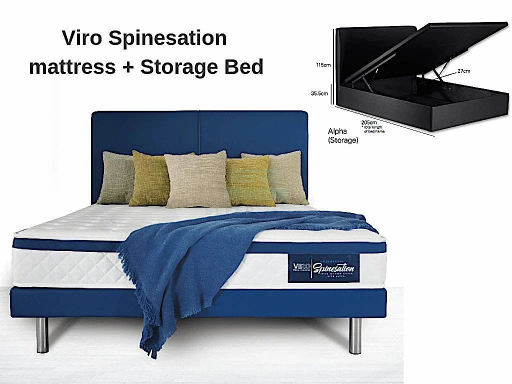 Viro Spinesation Mattress + Storage Bed Bundle Promo-Viro-Sleep Space