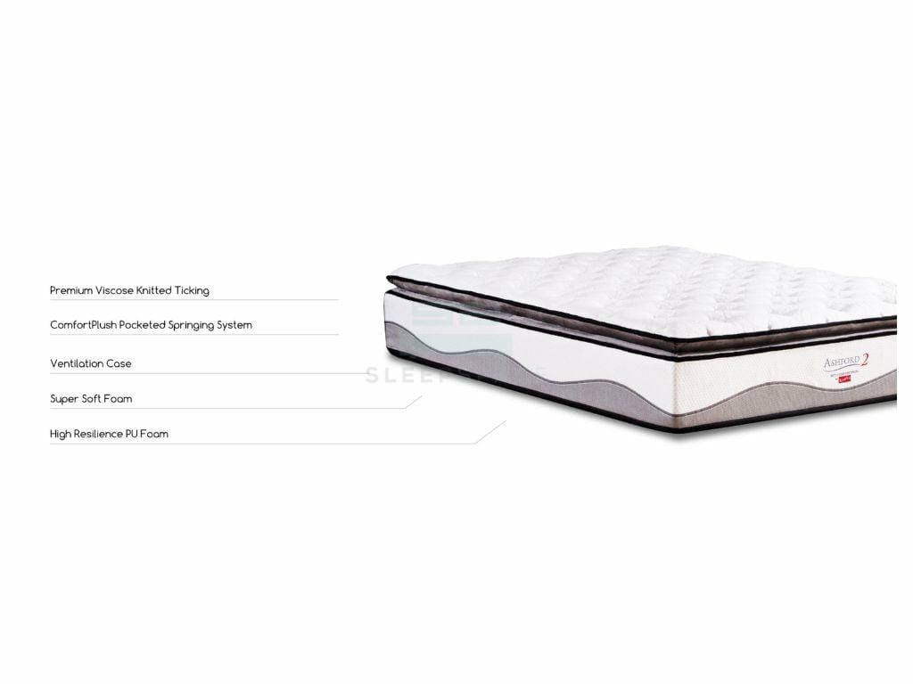 Slumberland Ashford 2 Pocket Spring Mattress with Pillow Top (14 inch)-Slumberland-Sleep Space