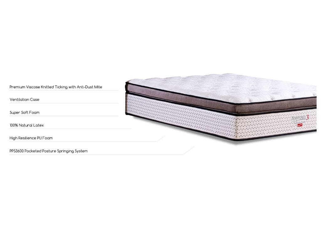 Slumberland Ashford 3 Pocket Spring Mattress with Box Top (15 inch)-Slumberland-Sleep Space