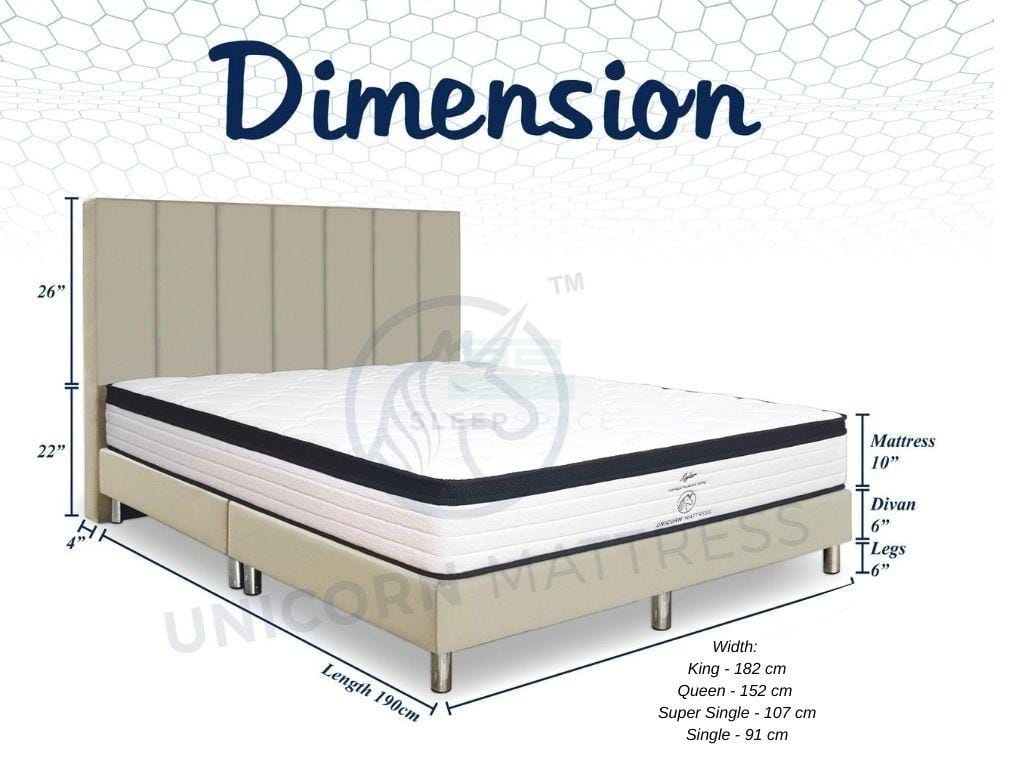 Unicorn Kyler Individual Pocketed Spring Mattress (10 inch) with Bed Frame Bundle-Unicorn-Sleep Space